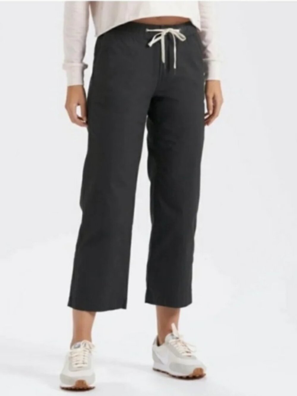 Vuori Women's Ripstop Wide Leg Pant Charcoal Gray Cotton Cropped Size Medium